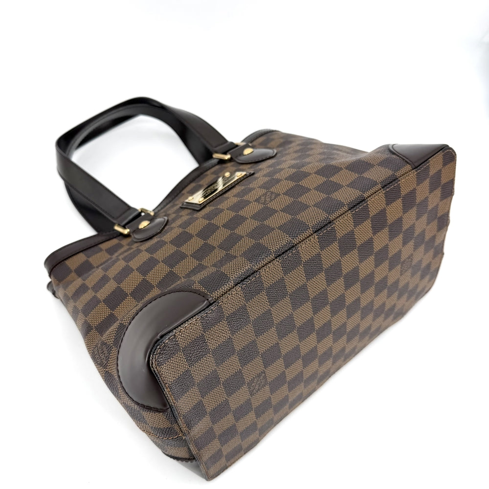 LOUIS VUITTON ルイヴィトン トートバッグ ハムステッドPM ハンドバッグ N51205 ダミエキャンバス ブラウン 茶 ゴールド金具 レディース【中古品】