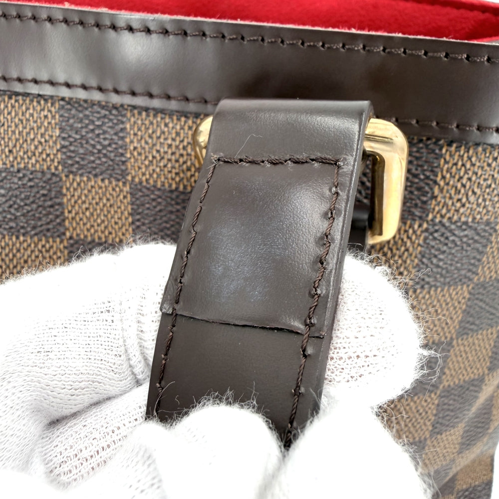 LOUIS VUITTON ルイヴィトン トートバッグ ハムステッドPM ハンドバッグ N51205 ダミエキャンバス ブラウン 茶 ゴールド金具 レディース【中古品】