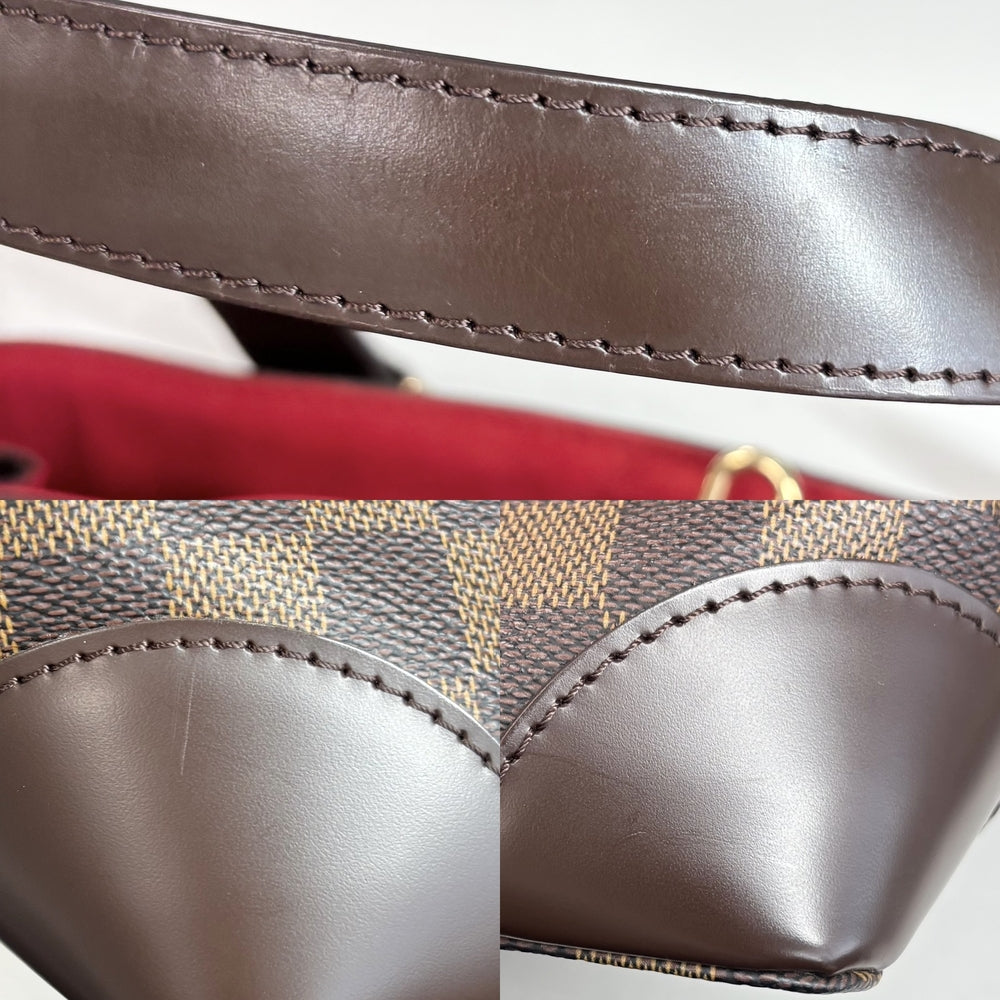 LOUIS VUITTON ルイヴィトン トートバッグ ハムステッドPM ハンドバッグ N51205 ダミエキャンバス ブラウン 茶 ゴールド金具 レディース【中古品】