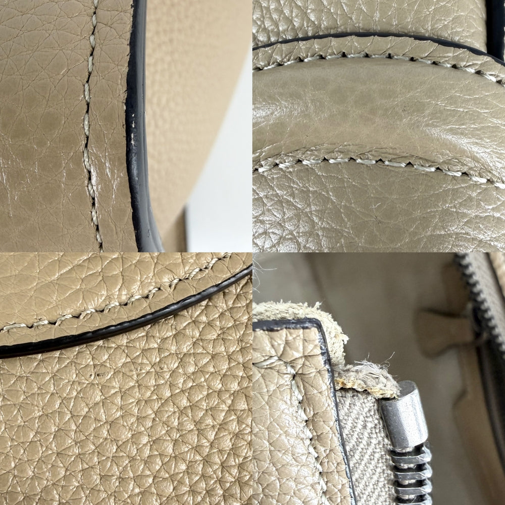 CELINE セリーヌ ハンドバッグ ラゲージ マイクロショッパー レザー ブラウン 茶 シルバー金具 レディース【中古品】