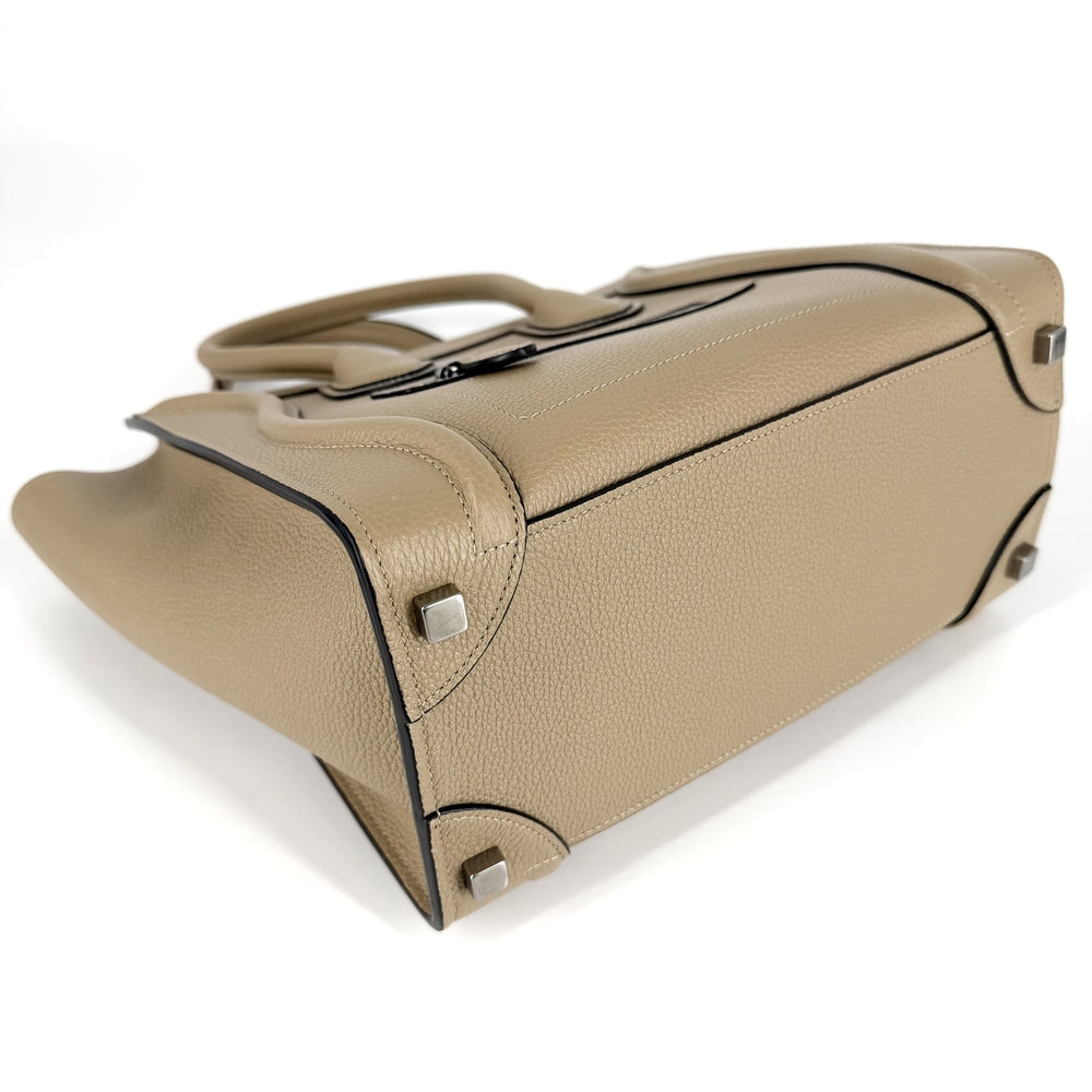 CELINE セリーヌ ハンドバッグ ラゲージ マイクロショッパー レザー ブラウン 茶 シルバー金具 レディース【中古品】