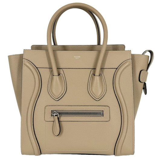 CELINE セリーヌ ハンドバッグ ラゲージ マイクロショッパー レザー ブラウン 茶 シルバー金具 レディース【中古品】