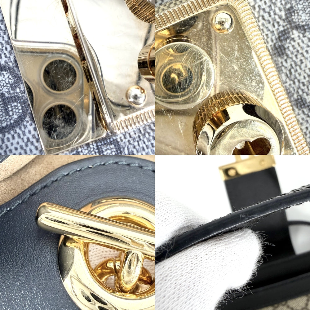 GUCCI グッチ トートバッグ ホースビット パドロック GG ミディアム ハンドバッグ 479197 GGスプリームキャンバス レザー ブラウン 茶 ブラック 黒 ゴールド金具 レディース【中古品】