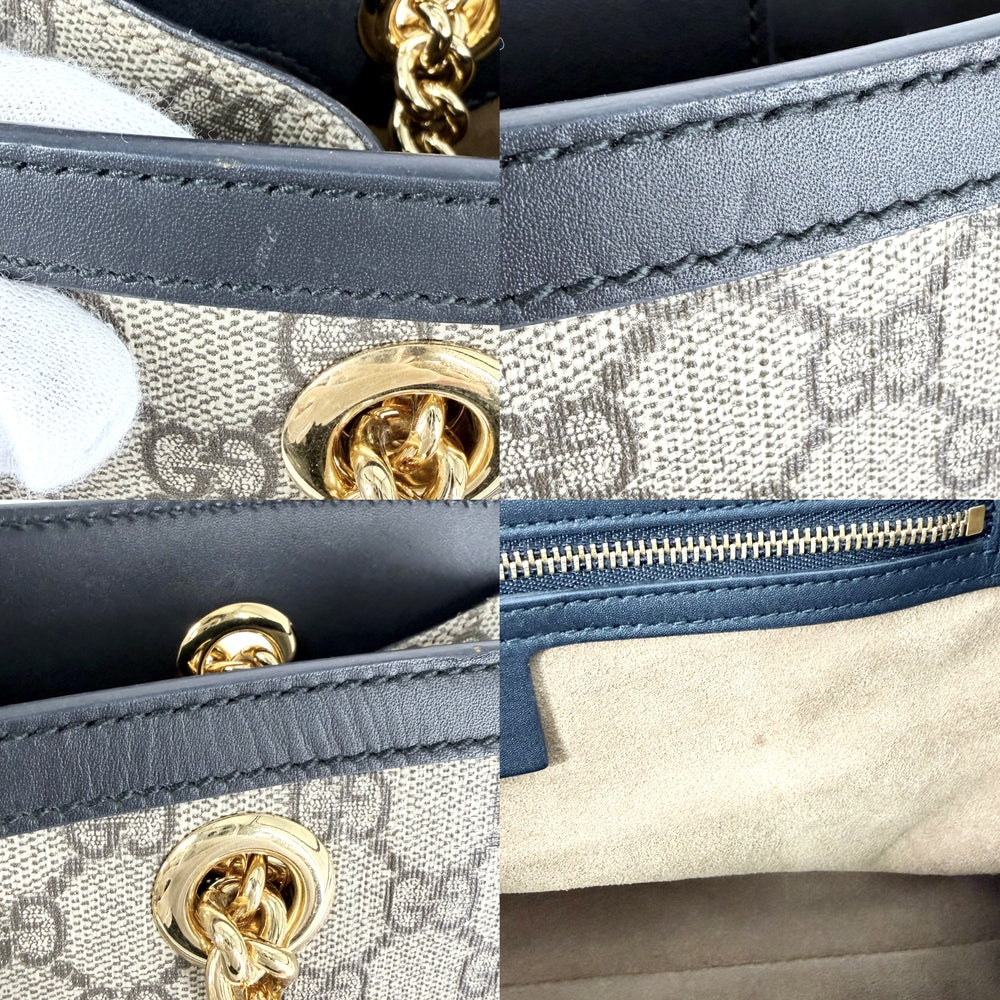 GUCCI グッチ トートバッグ ホースビット パドロック GG ミディアム ハンドバッグ 479197 GGスプリームキャンバス レザー ブラウン 茶 ブラック 黒 ゴールド金具 レディース【中古品】