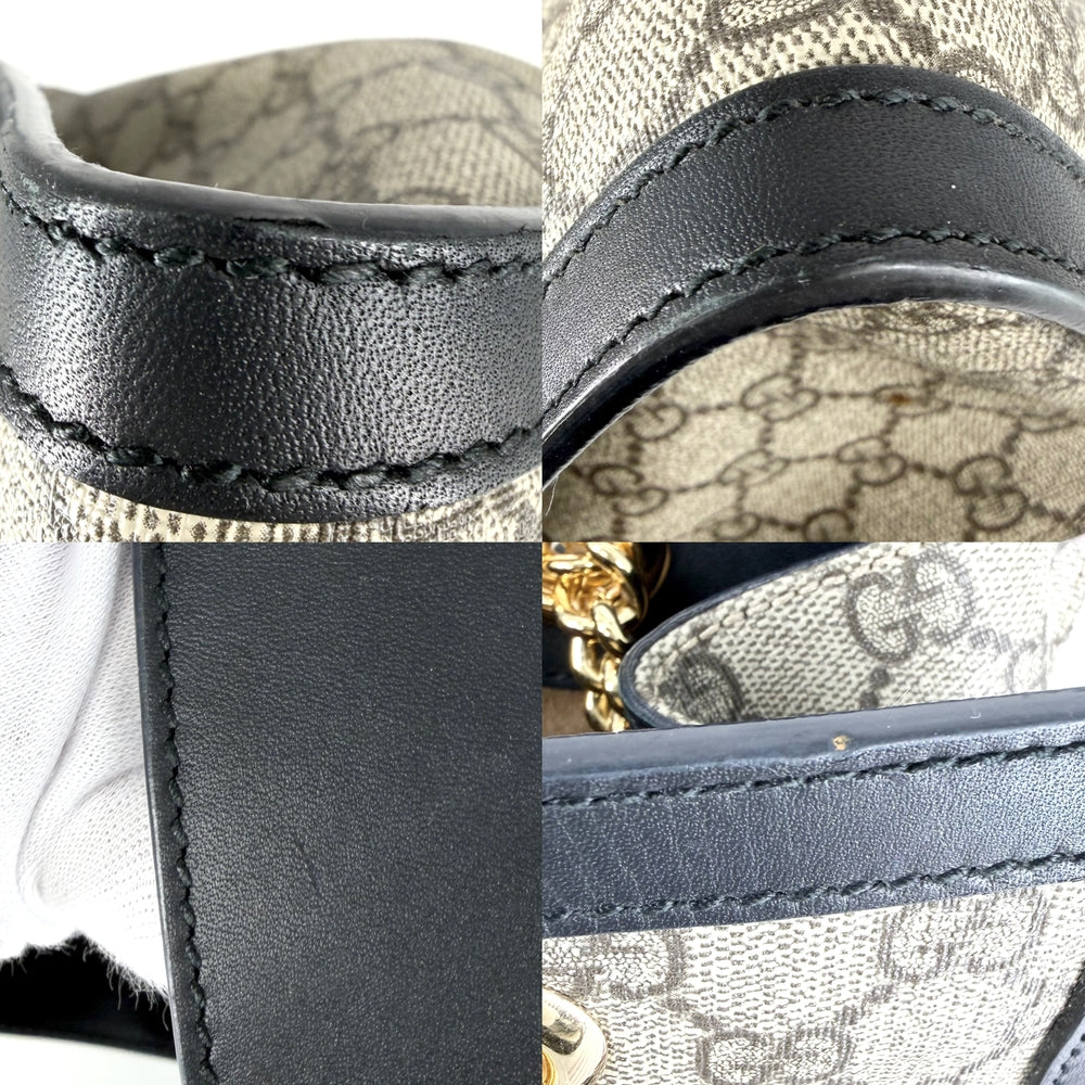 GUCCI グッチ トートバッグ ホースビット パドロック GG ミディアム ハンドバッグ 479197 GGスプリームキャンバス レザー ブラウン 茶 ブラック 黒 ゴールド金具 レディース【中古品】