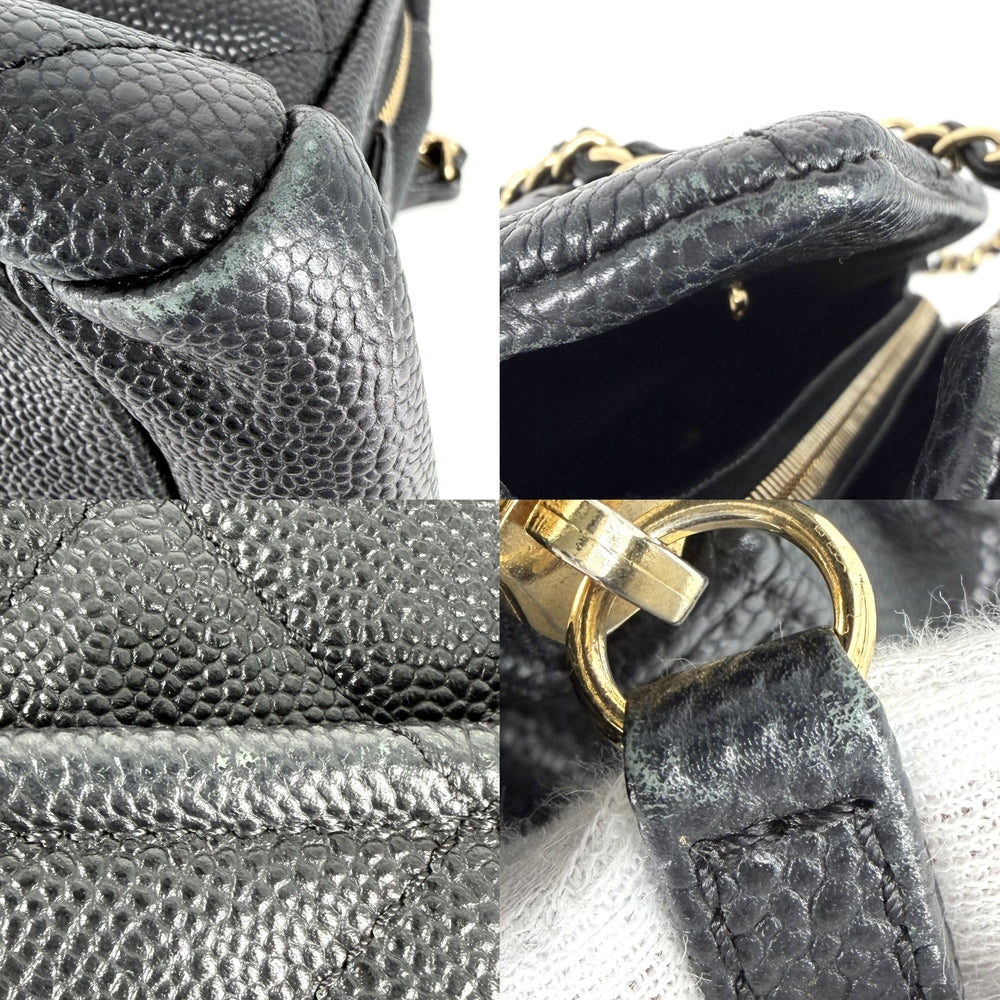 CHANEL シャネル ハンドバッグ マトラッセ チェーントートバッグ ココマーク キャビアスキン ブラック 黒 ゴールド金具 レディース【中古品】