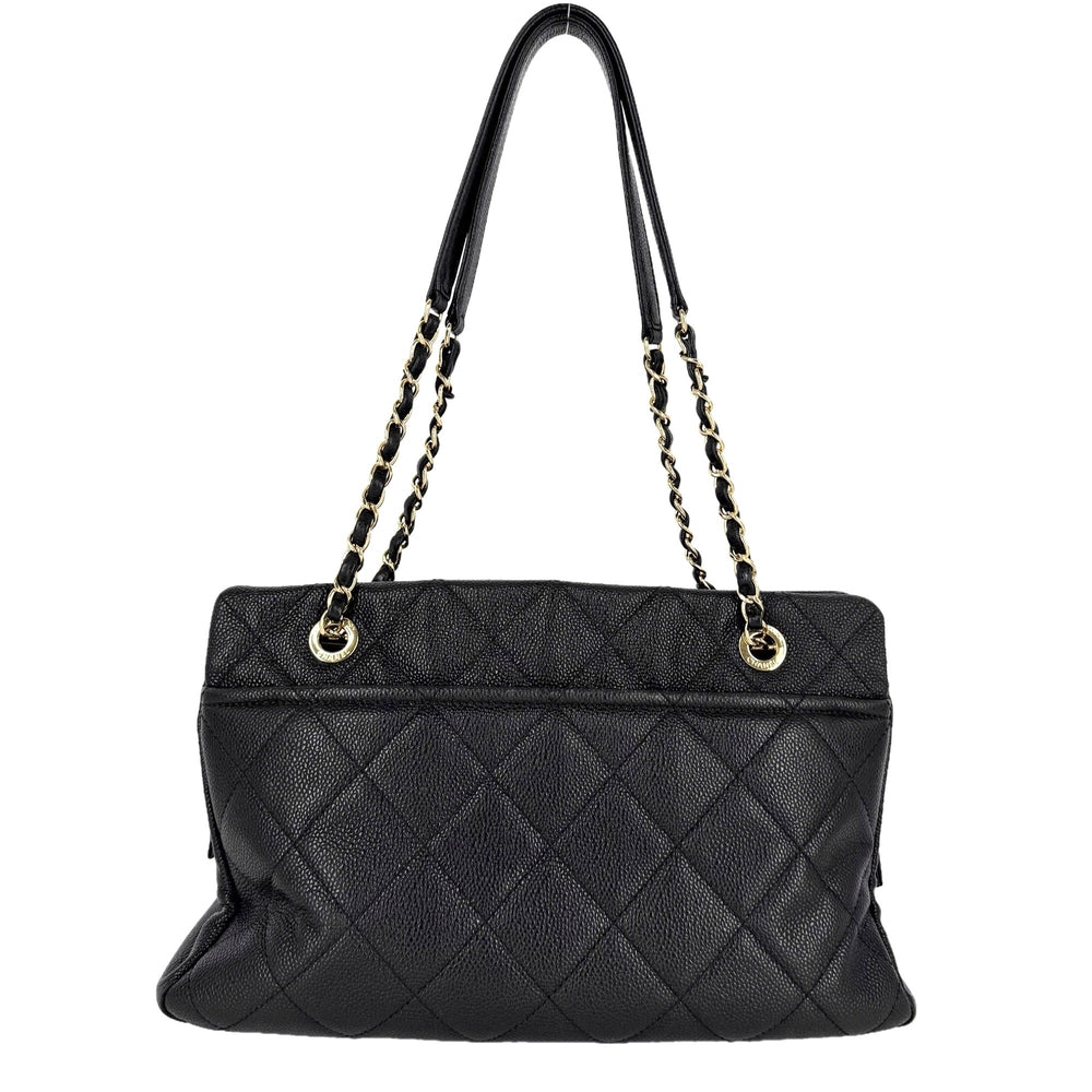 CHANEL シャネル ハンドバッグ マトラッセ チェーントートバッグ ココマーク キャビアスキン ブラック 黒 ゴールド金具 レディース【中古品】