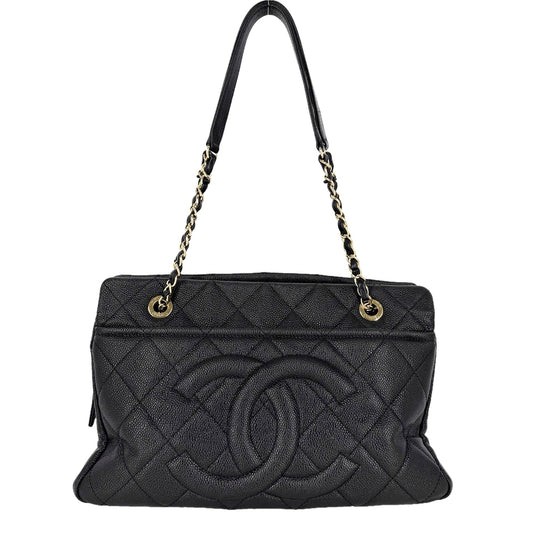 CHANEL シャネル ハンドバッグ マトラッセ チェーントートバッグ ココマーク キャビアスキン ブラック 黒 ゴールド金具 レディース【中古品】