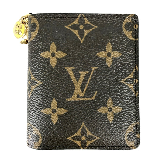 LOUIS VUITTON ルイヴィトン 二つ折り財布 ポケットウォレット・LVチャーム ミニウォレット ミニ財布 ゼスティライム M14628 モノグラムキャンバス ブラウン 茶 イエロー ゴールド金具 レディース【中古品】