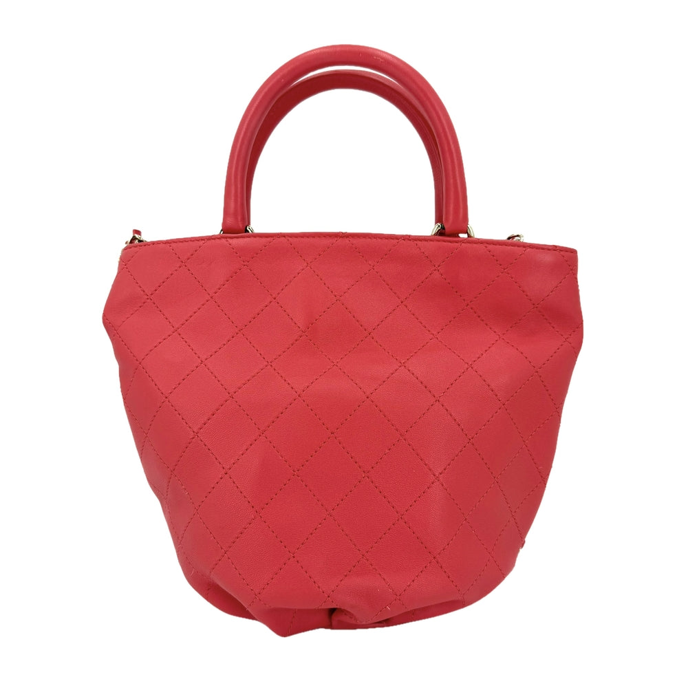 CHANEL シャネル 2WAY マトラッセ ハンドバッグ チェーンショルダーバッグ ココマーク レザー レッド系 ゴールド金具 レディース【中古品】