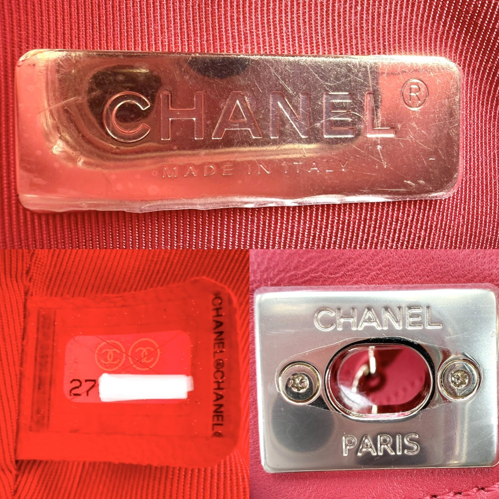 CHANEL シャネル 2WAY マトラッセ ハンドバッグ チェーンショルダーバッグ ココマーク レザー レッド系 ゴールド金具 レディース【中古品】