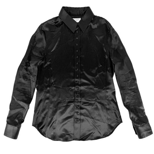 SAINT LAURENT PARIS サンローランパリ 長袖シャツ トップス アパレル 服 40 705461 ブラック 黒 シルク レディース【中古品】