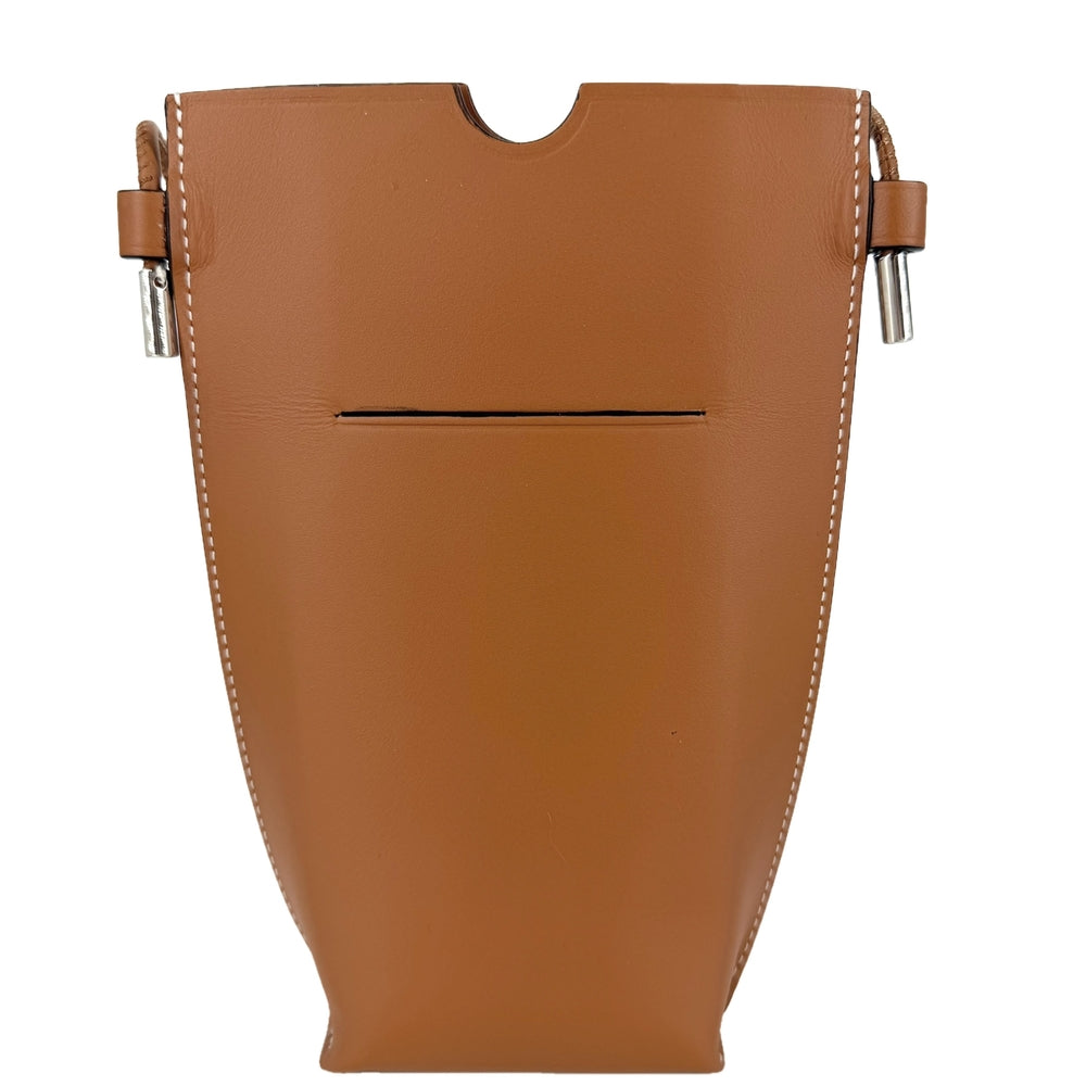 LOEWE ロエベ ショルダーバッグ アナグラム ゲートポケット ポシェット ショルダーポーチ スマホショルダー レザー ブラウン 茶 シルバー金具 レディース【中古品】