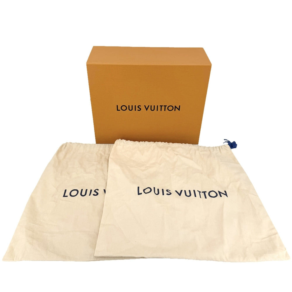LOUIS VUITTON ルイヴィトン スニーカー モノグラム LV トレイナー マキシアスリート 靴 7サイズ 約26.0cm ファッションアイテム レザー デニム ブルー 青 ホワイト 白 メンズ【中古品】
