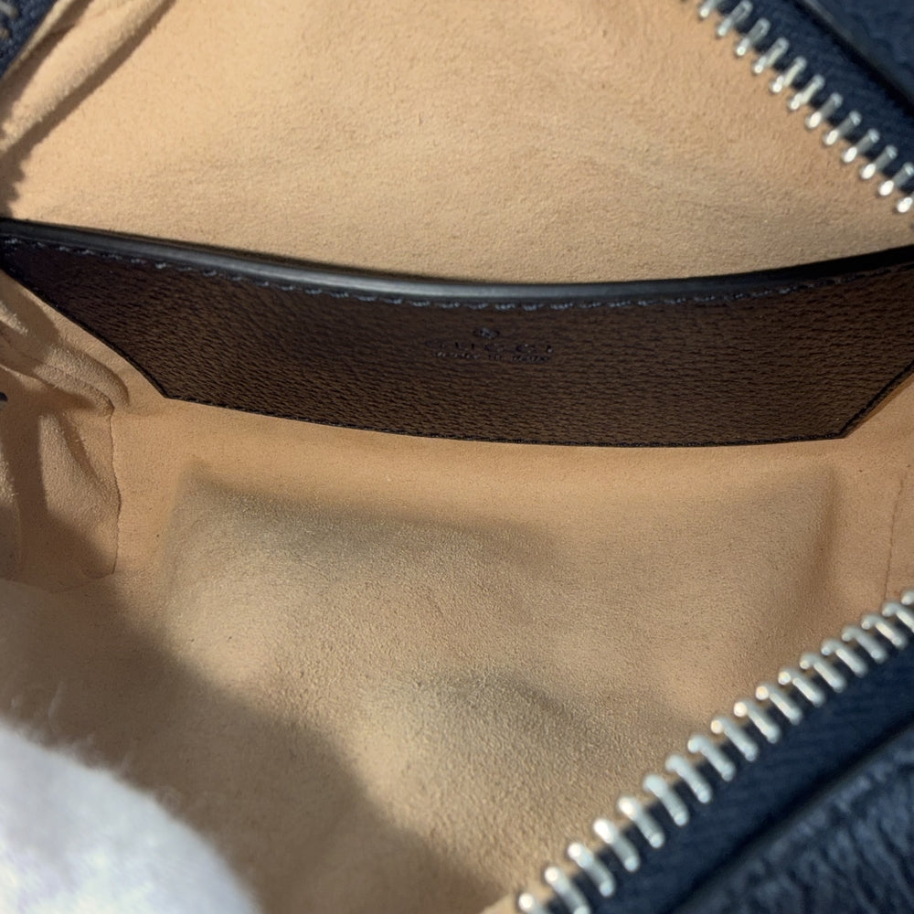 GUCCI グッチ ショルダーバッグ オフィディア シェリーライン ポシェット 小さめ 517350 GGスプリームキャンバス レザー ネイビー 紺 シルバー金具 レディース【中古品】