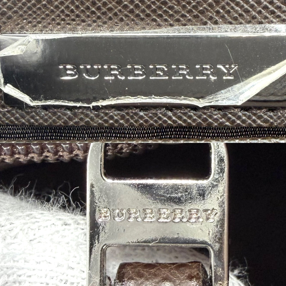 BURBERRY バーバリー ハンドバッグ ノバチェック トートバッグ レザー キャンバス ベージュ ブラウン 茶 シルバー金具 レディース【中古品】