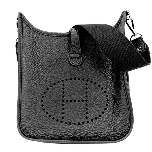 HERMES エルメス ショルダーバッグ エブリン23 ポシェット Evelyne K刻印 レザー ブラック 黒 シルバー金具 レディース 2025年【中古品】