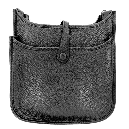HERMES エルメス ショルダーバッグ エブリン23 ポシェット Evelyne K刻印 レザー ブラック 黒 シルバー金具 レディース 2025年【中古品】