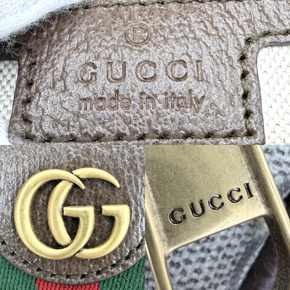 GUCCI グッチ ボディバッグ オフィディア ウエストバッグ ボディバッグ シェリーライン 574796 GGスプリームキャンバス レザー ベージュ ブラウン 茶 ゴールド金具 メンズ【中古品】