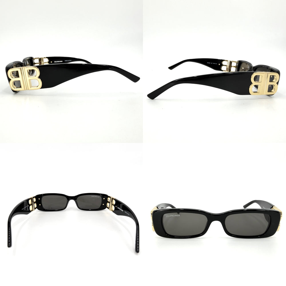 BALENCIAGA バレンシアガ サングラス アイウェア 眼鏡 Dynasty Rectangle 621643 アセテート ブラック 黒 ゴールド金具 レディース【中古品】