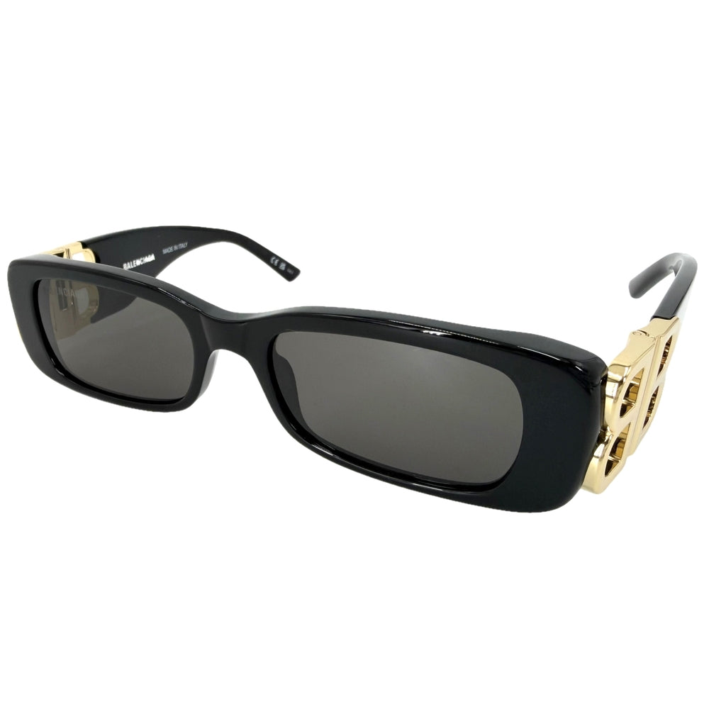 BALENCIAGA バレンシアガ サングラス アイウェア 眼鏡 Dynasty Rectangle 621643 アセテート ブラック 黒 ゴールド金具 レディース【中古品】