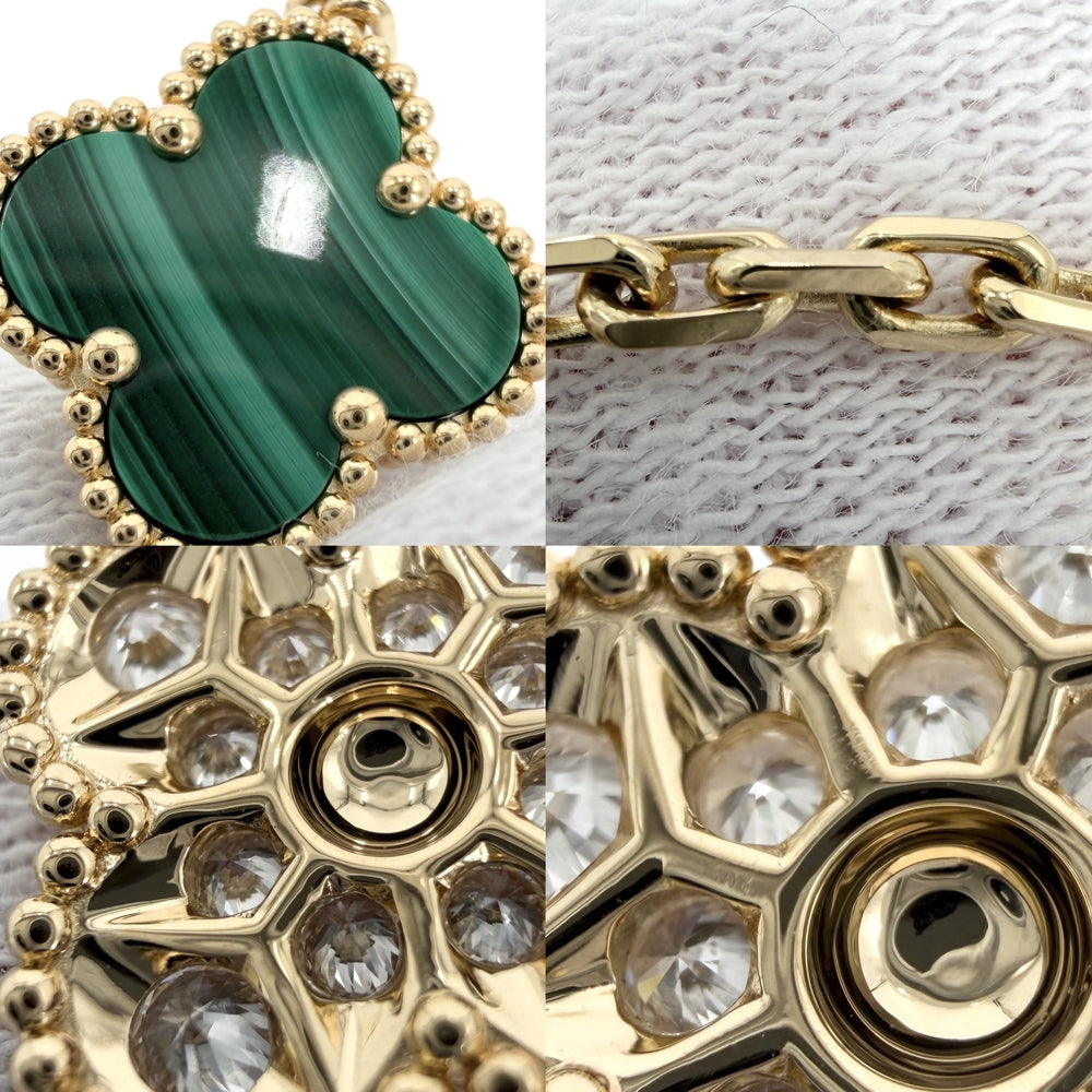 Van Cleef & Arpels ヴァンクリーフ＆アーペル ブレスレット ヴィンテージ アルハンブラ K18イエローゴールド ダイヤモンド VCARO7GQ00 ゴールド グリーン 緑 レディース 約13.0g【中古品】