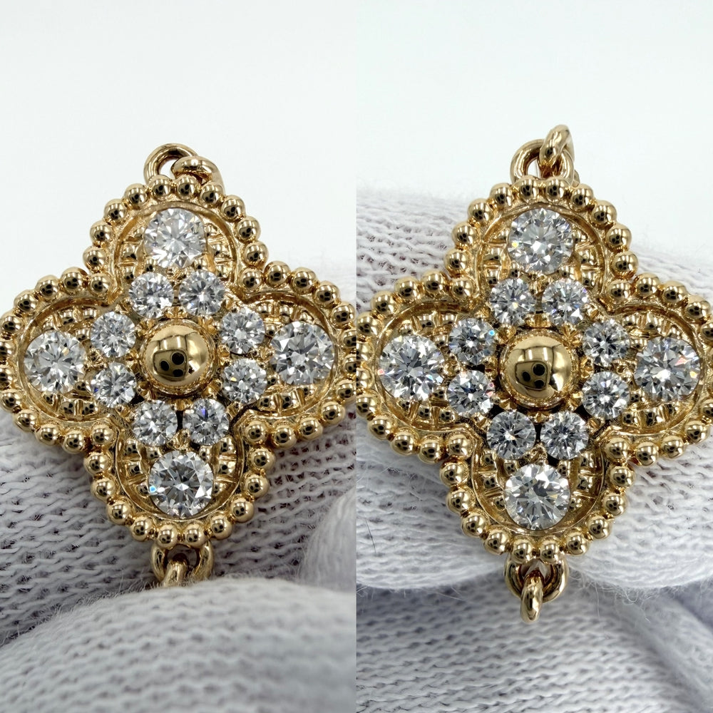 Van Cleef & Arpels ヴァンクリーフ＆アーペル ブレスレット ヴィンテージ アルハンブラ K18イエローゴールド ダイヤモンド VCARO7GQ00 ゴールド グリーン 緑 レディース 約13.0g【中古品】