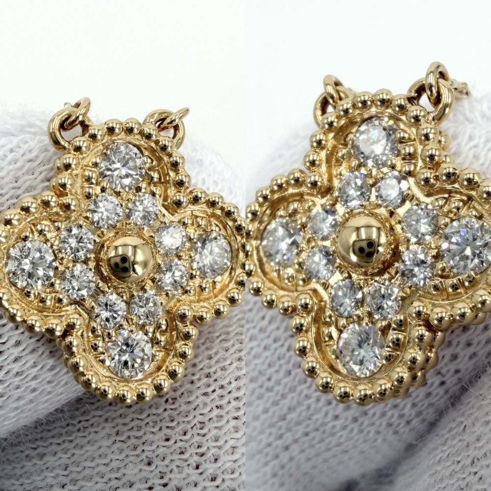 Van Cleef & Arpels ヴァンクリーフ＆アーペル ネックレス ヴィンテージアルハンブラ アクセサリー ジュエリー K18イエローゴールド ダイヤモンド0.48ct VCARA45300 レディース 約5.4g【中古品】