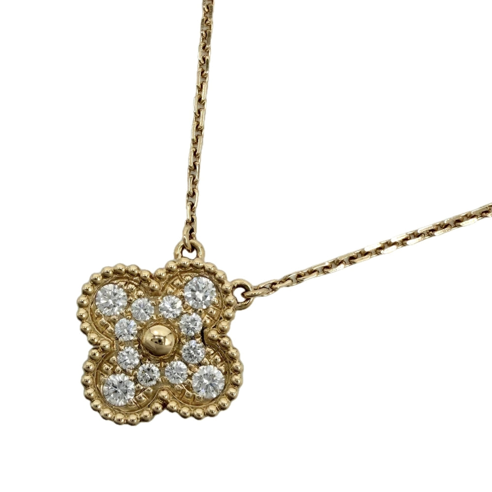 Van Cleef & Arpels ヴァンクリーフ＆アーペル ネックレス ヴィンテージアルハンブラ アクセサリー ジュエリー K18イエローゴールド ダイヤモンド0.48ct VCARA45300 レディース 約5.4g【中古品】