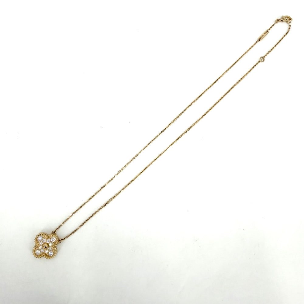 Van Cleef & Arpels ヴァンクリーフ＆アーペル ネックレス ヴィンテージアルハンブラ アクセサリー ジュエリー K18イエローゴールド ダイヤモンド0.48ct VCARA45300 レディース 約5.4g【中古品】