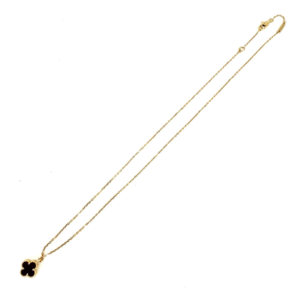 Van Cleef & Arpels ヴァンクリーフ＆アーペル ネックレス スウィートアルハンブラ 18金PG ローズゴールド K18ピンクゴールド カーネリアン レッド 赤 レディース 約2.1g【中古品】