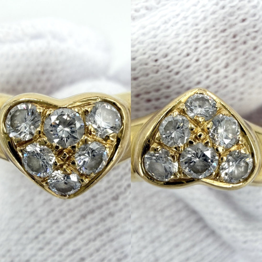 TIFFANY&Co. ティファニー 指輪 ハート フレンドシップ ジュエリー アクセサリー Au750 18金YG K18イエローゴールド ダイヤモンド 約10号 レディース 約4.2g【中古品】