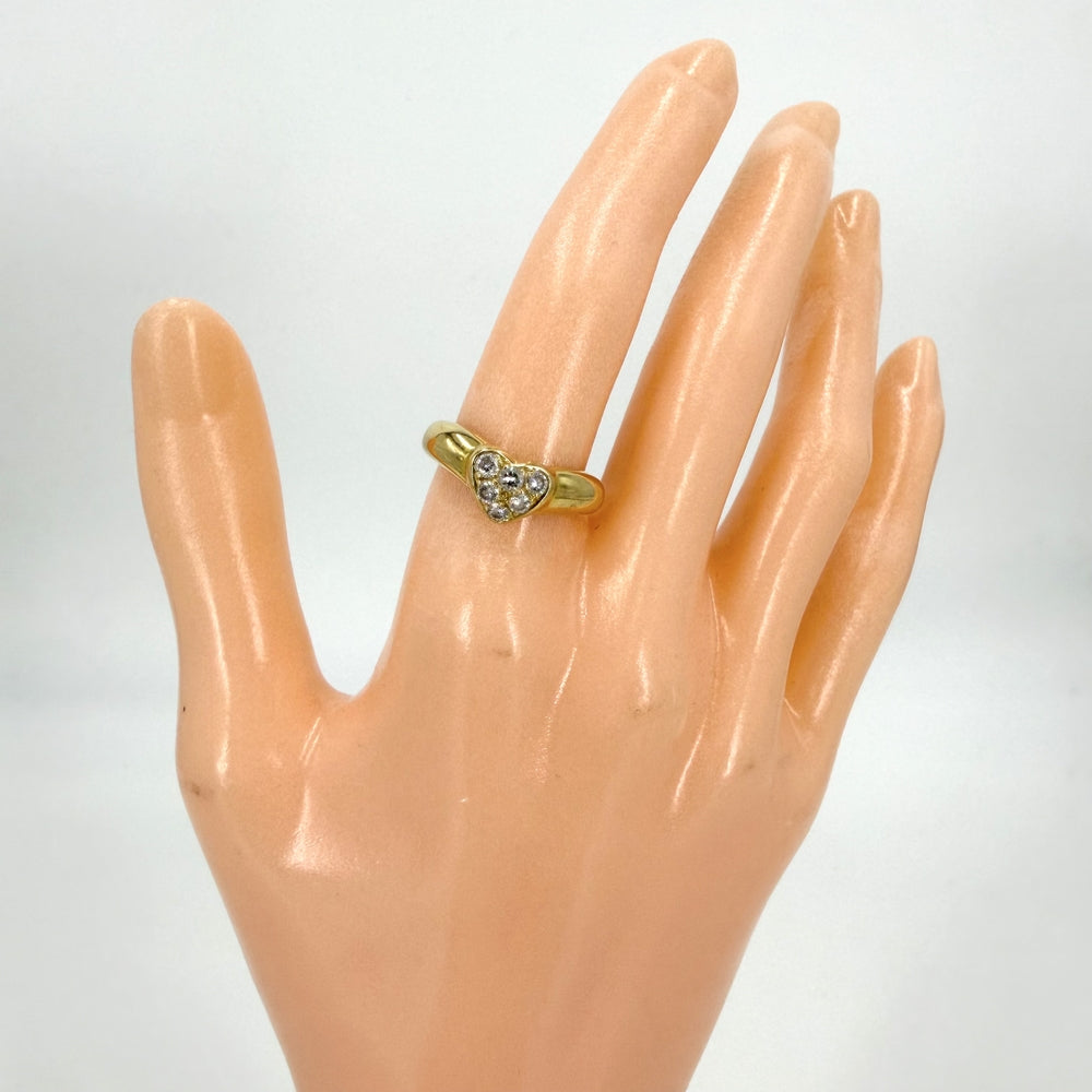 TIFFANY&Co. ティファニー 指輪 ハート フレンドシップ ジュエリー アクセサリー Au750 18金YG K18イエローゴールド ダイヤモンド 約10号 レディース 約4.2g【中古品】