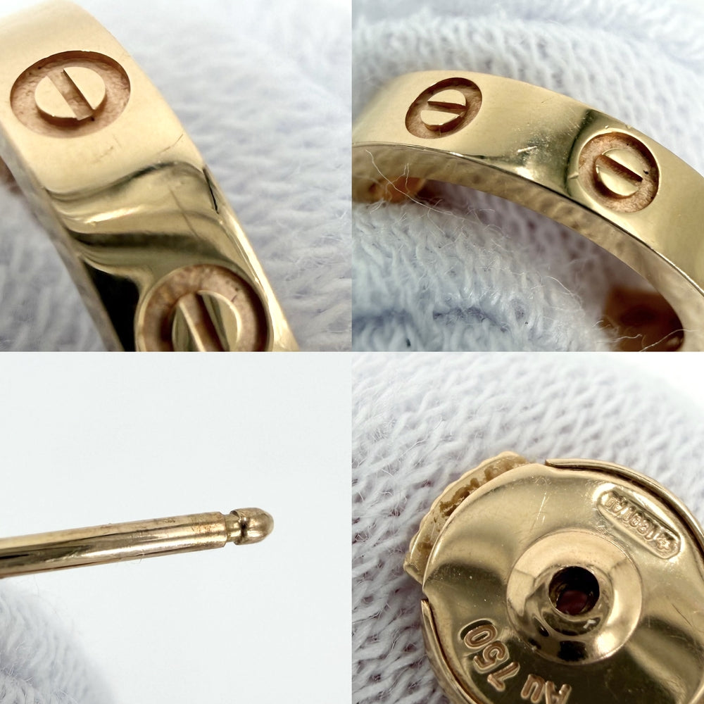 CARTIER カルティエ ピアス ミニラブ ビスモチーフ 18金 750 PG ジュエリー アクセサリー K18ピンクゴールド レディース 約3.5g【中古品】