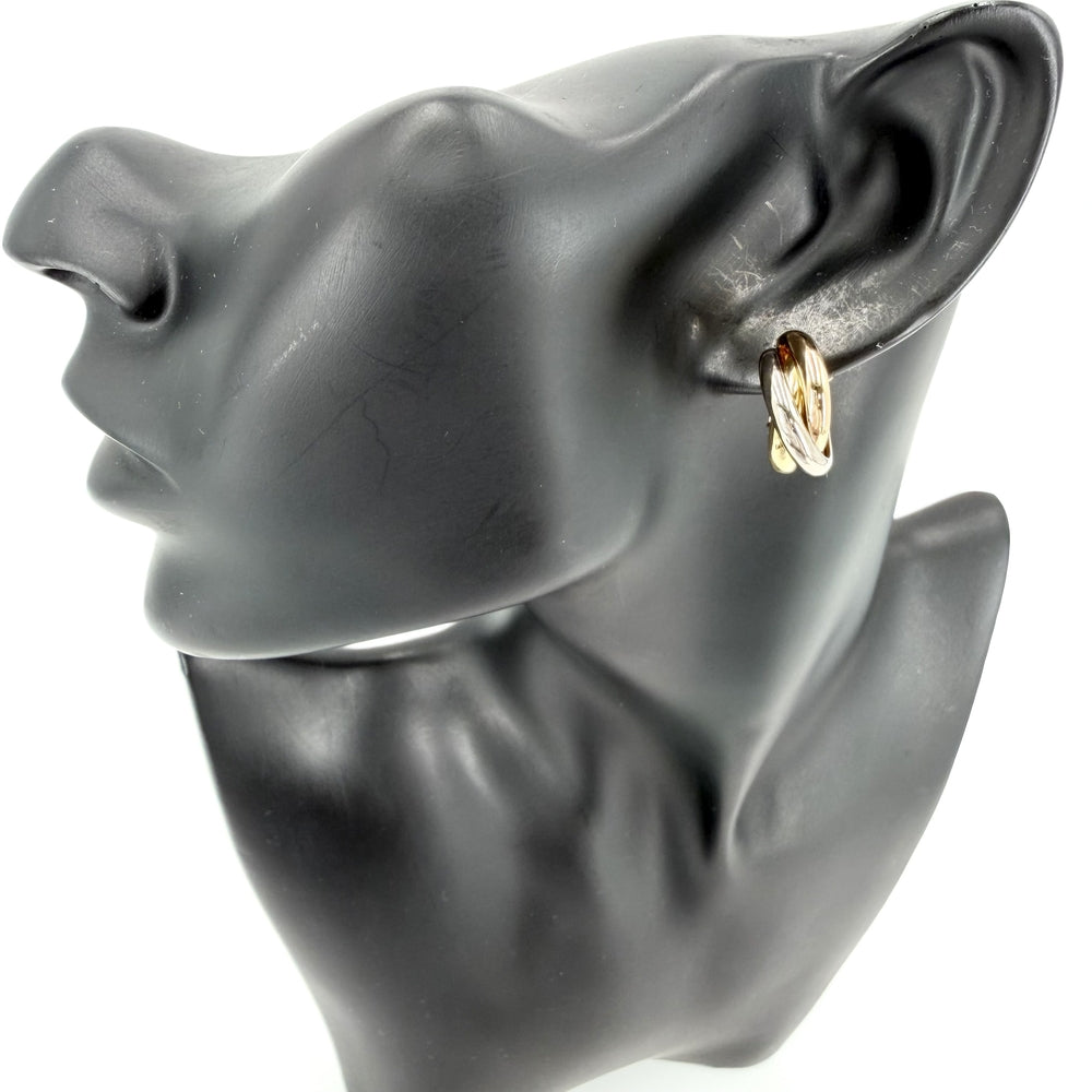 CARTIER カルティエ ピアス トリニティ クラシック イヤリング ジュエリー アクセサリー 18金 PG/YG/WG K18イエローゴールド K18ピンクゴールド K18ホワイトゴールド レディース 約9.3g【中古品】