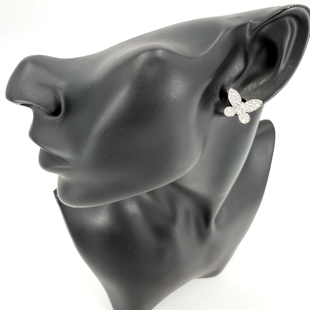 GRAFF グラフ ピアス パヴェバタフライ スタッドピアス ジュエリー アクセサリー Au750 18金WG K18ホワイトゴールド ダイヤモンド レディース 約5.2g【中古品】