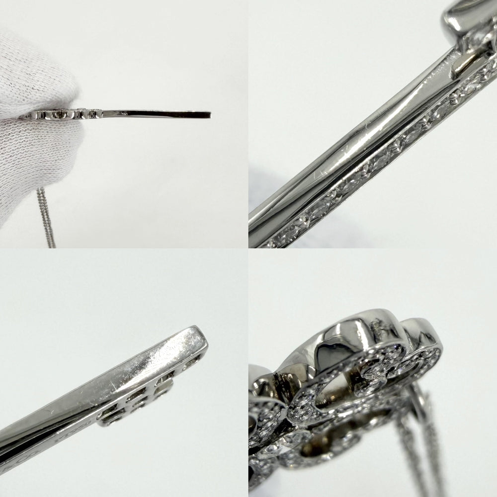 TIFFANY&Co. ティファニー ネックレス クアトラハートキー クローバー ジュエリー アクセサリー Pt950プラチナ ダイヤモンド レディース 約6.1g【中古品】
