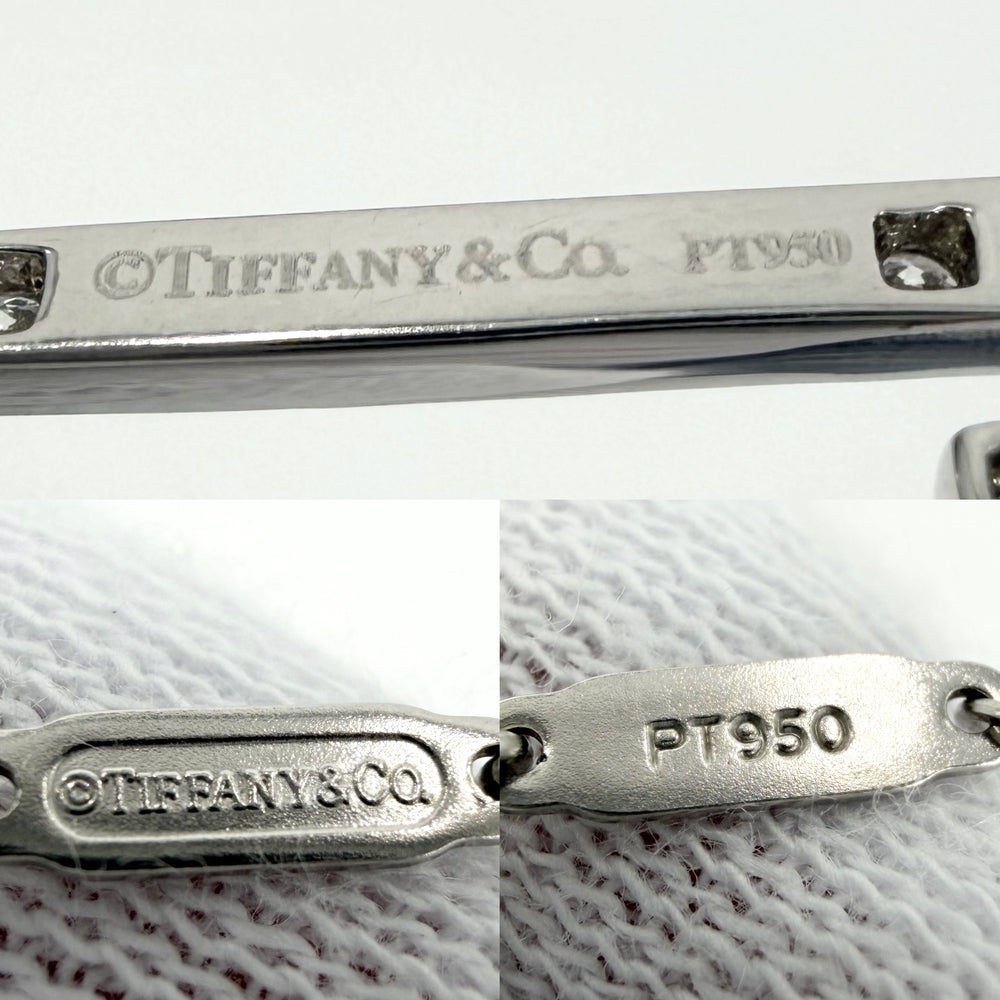 TIFFANY&Co. ティファニー ネックレス クアトラハートキー クローバー ジュエリー アクセサリー Pt950プラチナ ダイヤモンド レディース 約6.1g【中古品】