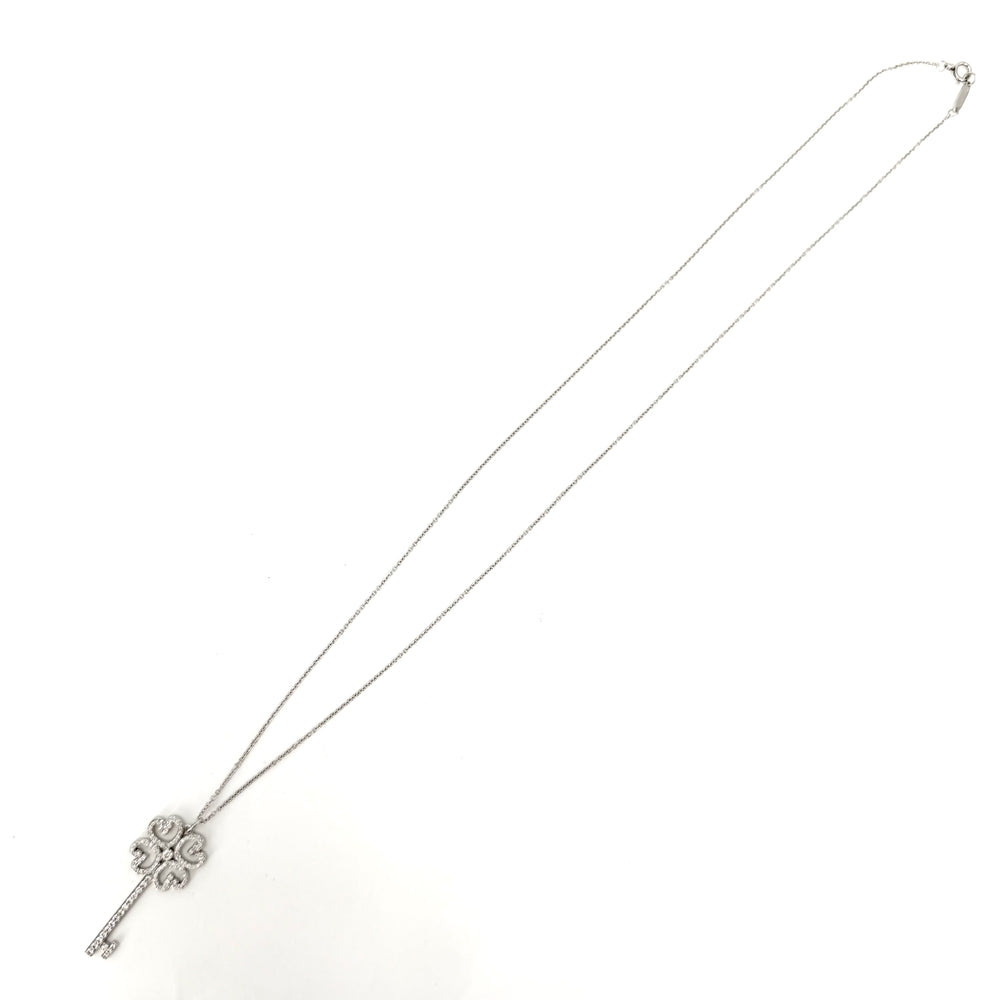 TIFFANY&Co. ティファニー ネックレス クアトラハートキー クローバー ジュエリー アクセサリー Pt950プラチナ ダイヤモンド レディース 約6.1g【中古品】