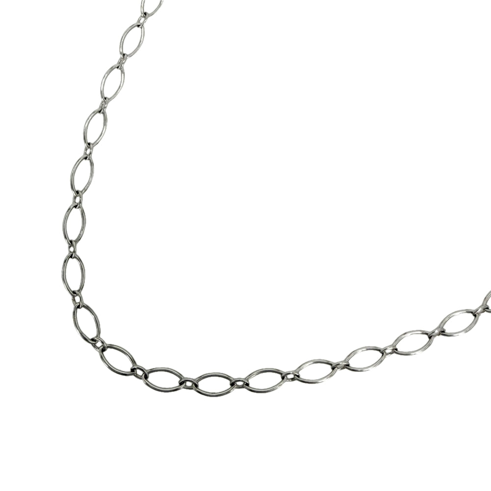 TIFFANY&Co. ティファニー ネックレス オーバルリンク チェーン ジュエリー アクセサリー 18金WG Au750 K18ホワイトゴールド シルバー金具 レディース 約3.0g【中古品】