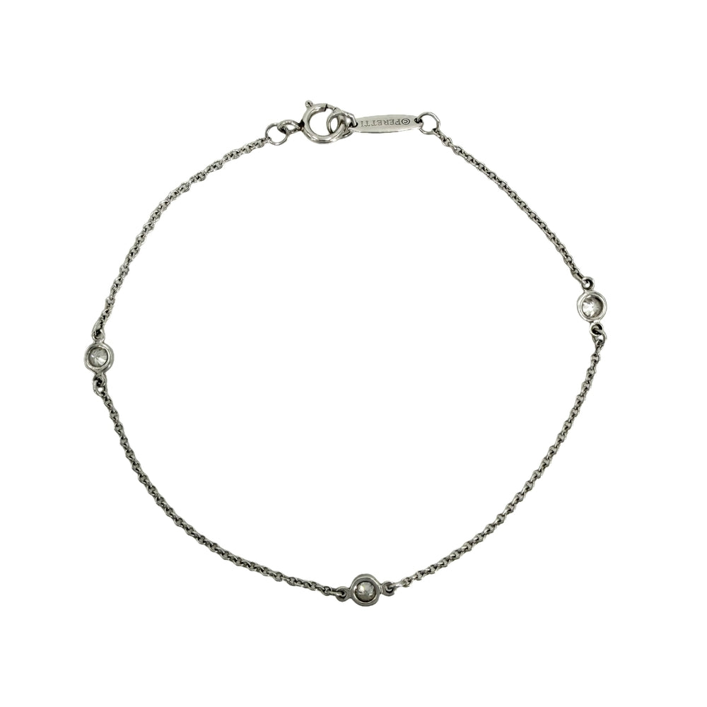 TIFFANY&Co. ティファニー ブレスレット エルサペレッティ バイザヤード アクセサリー ジュエリー 3Pダイヤ Pt950プラチナ ダイヤモンド レディース 約1.4g【中古品】