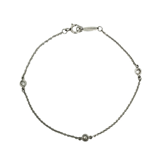TIFFANY&Co. ティファニー ブレスレット エルサペレッティ バイザヤード アクセサリー ジュエリー 3Pダイヤ Pt950プラチナ ダイヤモンド レディース 約1.4g【中古品】