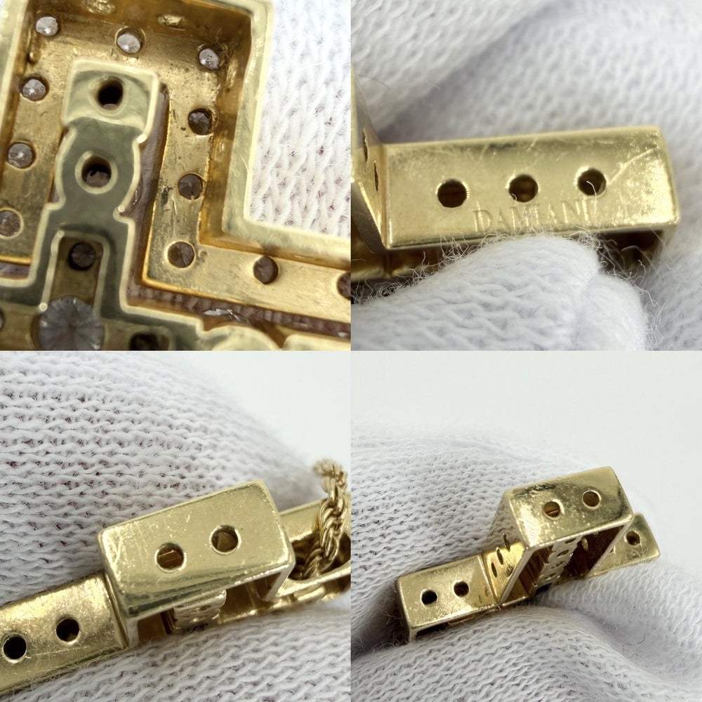 Damiani ダミアーニ ネックレス ベルエポックS クロスモチーフ ジュエリー アクセサリー Bell Epoque 18金YG Au750 K18イエローゴールド ダイヤモンド レディース 約10.8g【中古品】