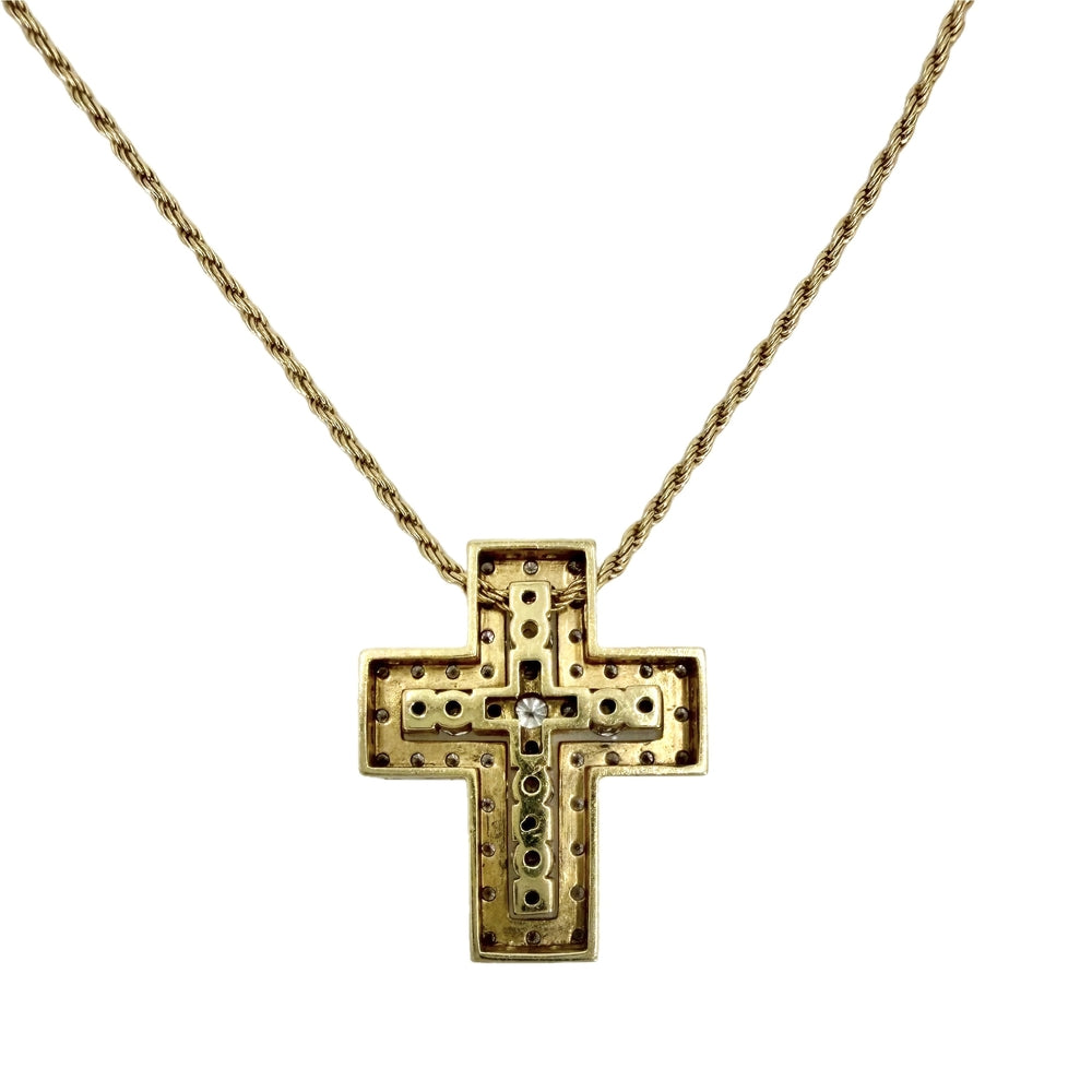 Damiani ダミアーニ ネックレス ベルエポックS クロスモチーフ ジュエリー アクセサリー Bell Epoque 18金YG Au750 K18イエローゴールド ダイヤモンド レディース 約10.8g【中古品】