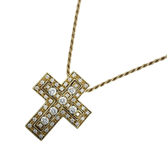 Damiani ダミアーニ ネックレス ベルエポックS クロスモチーフ ジュエリー アクセサリー Bell Epoque 18金YG Au750 K18イエローゴールド ダイヤモンド レディース 約10.8g【中古品】
