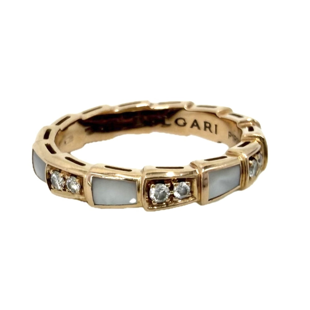 BVLGARI ブルガリ 指輪 セルペンティ ヴァイパー ジュエリー アクセサリー 18金PG Au750 56サイズ K18ピンクゴールド シェル 約15.5号 レディース 約4.8g【中古品】