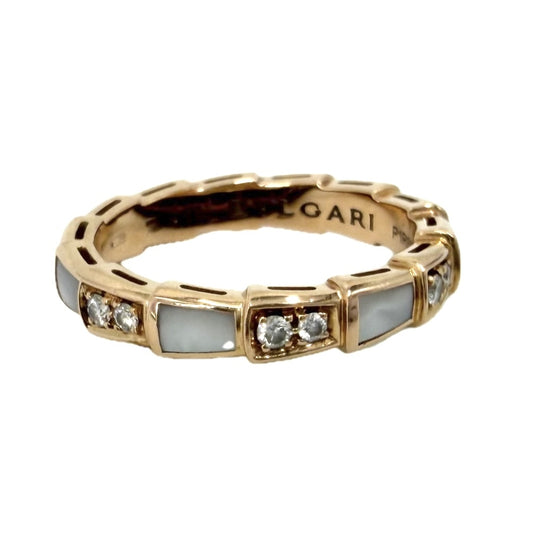 BVLGARI ブルガリ 指輪 セルペンティ ヴァイパー ジュエリー アクセサリー 18金PG Au750 56サイズ K18ピンクゴールド シェル 約15.5号 レディース 約4.8g【中古品】