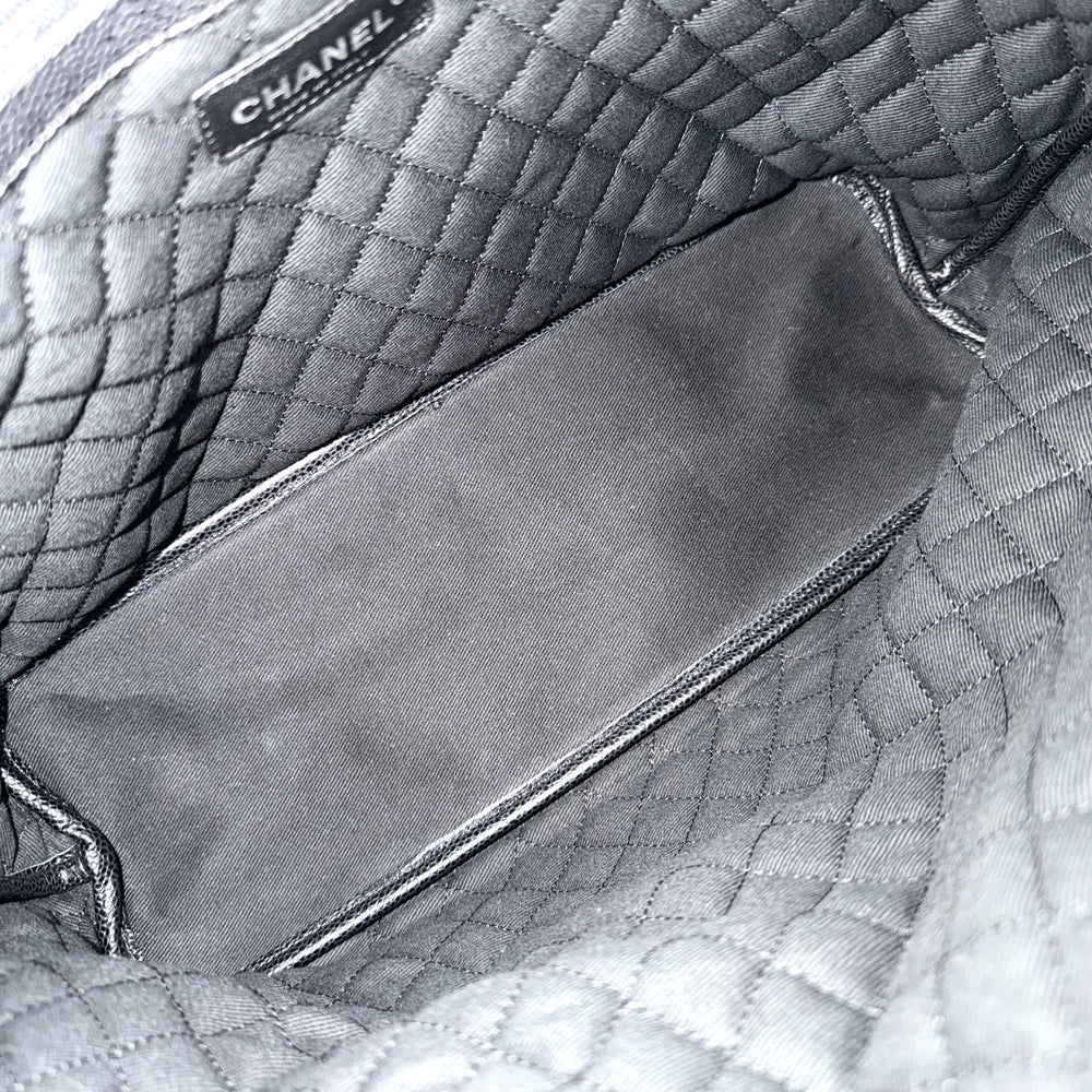 CHANEL シャネル トートバッグ ココトラベル ハンドバッグ ココマーク PVCコーティングキャンバス レザー ブラック 黒 レッド 赤 シルバー金具 レディース【中古品】