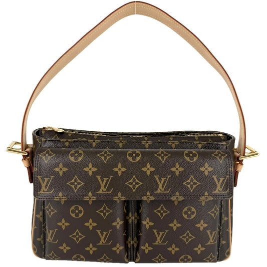 LOUIS VUITTON ルイヴィトン ショルダーバッグ モノグラム ヴィバシテGM セミショルダーバッグ M51163 ブラウン 茶 ゴールド金具 レディース【中古品】