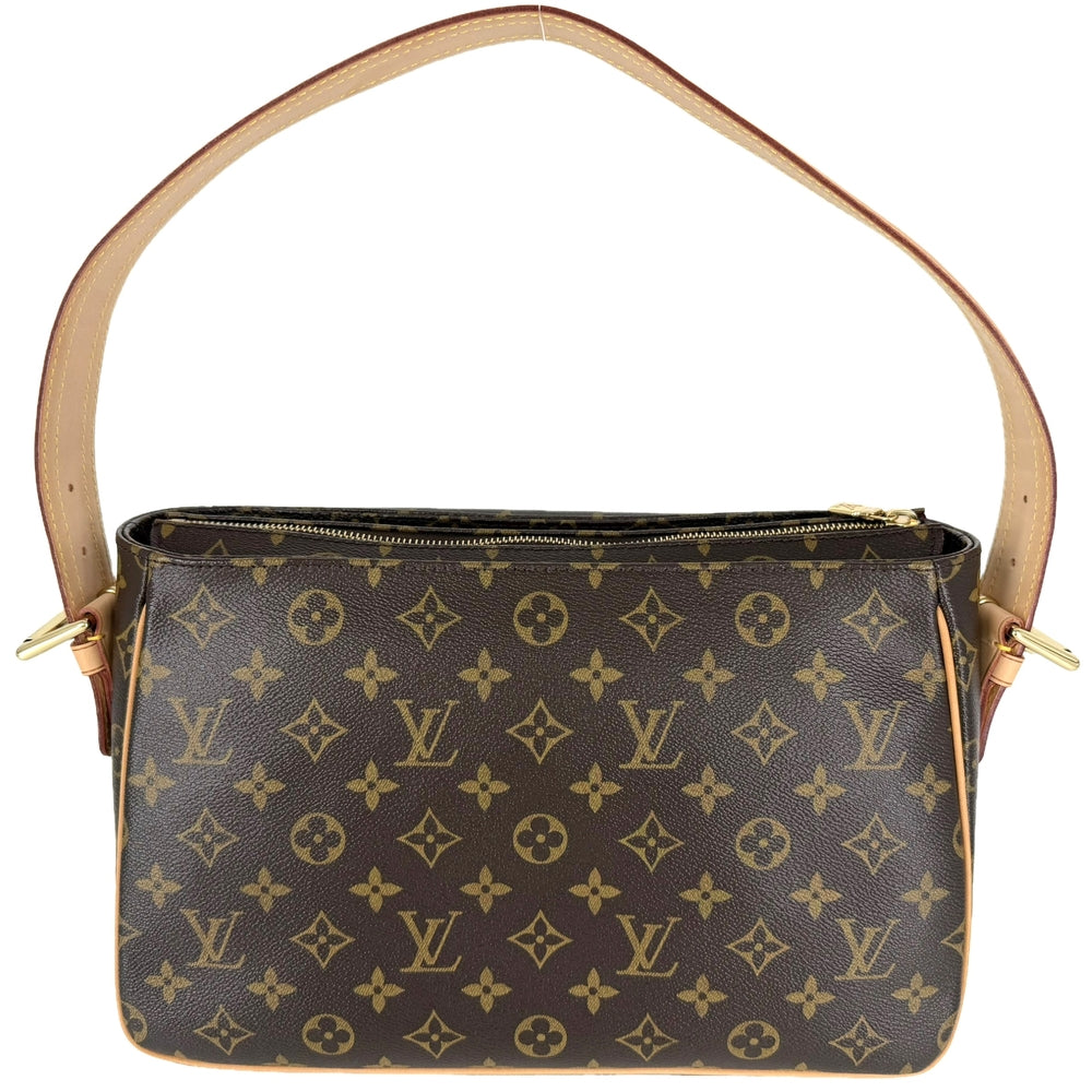 LOUIS VUITTON ルイヴィトン ショルダーバッグ モノグラム ヴィバシテGM セミショルダーバッグ M51163 ブラウン 茶 ゴールド金具 レディース【中古品】